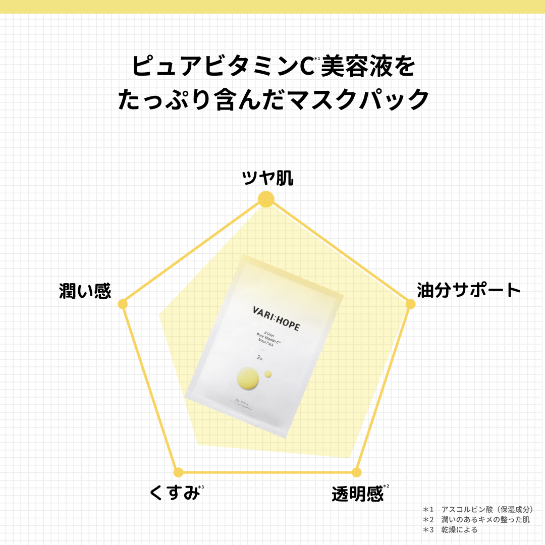 【VARI:HOPE】ピュアビタミンCマスクパック/22g×5枚